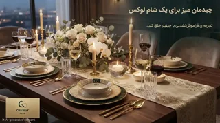 چیدمان میز شام لوکس | اصول حرفه‌ای میزبانی با سرویس چینی