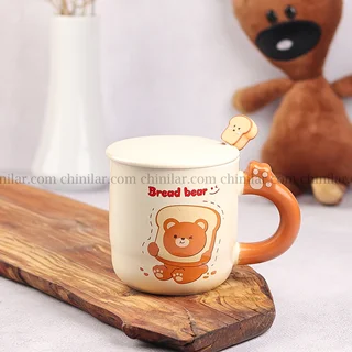 ماگ درب دار تدی همراه قاشق کد 4612 -2