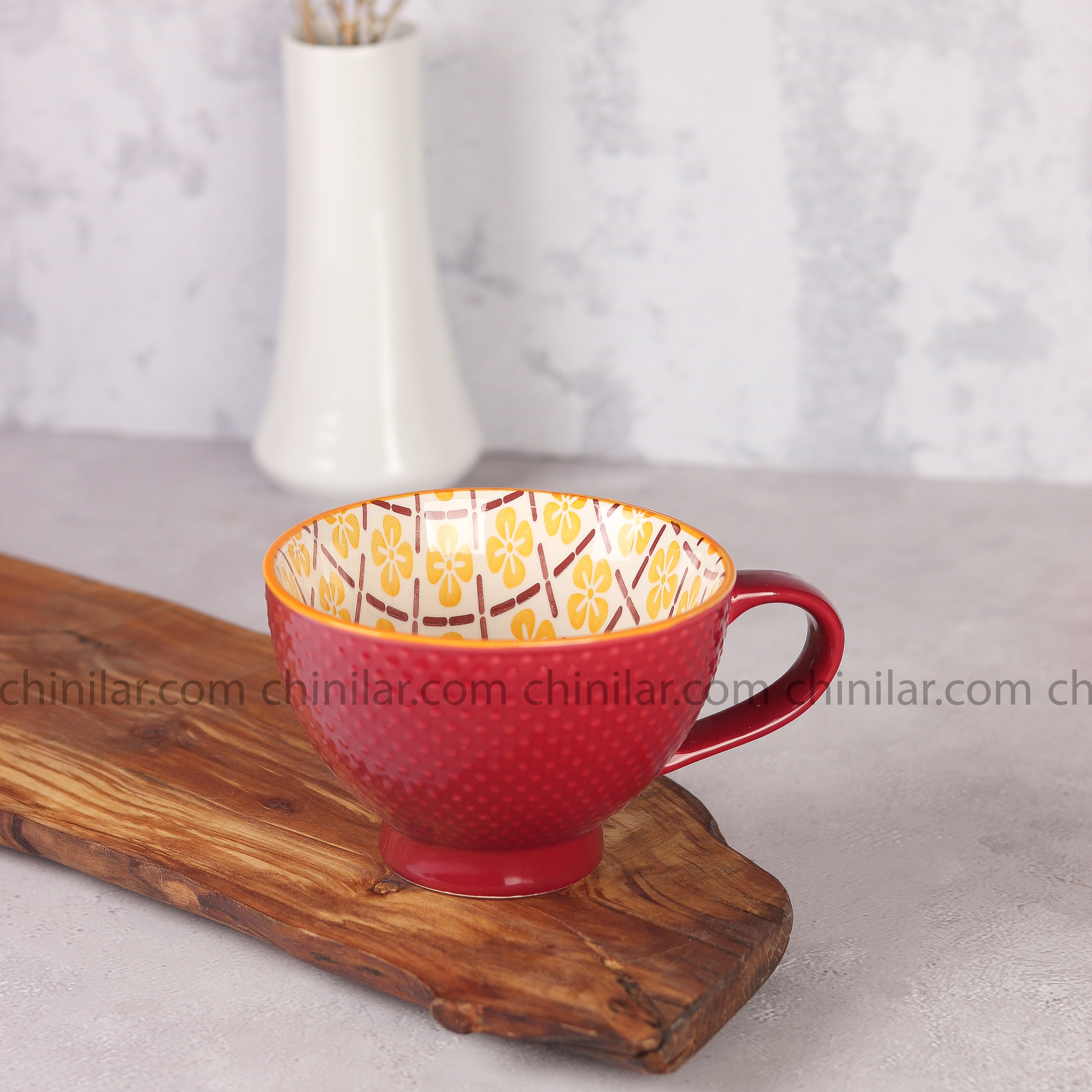 فنجان لته خوری دنی هوم رنگ زرشکی