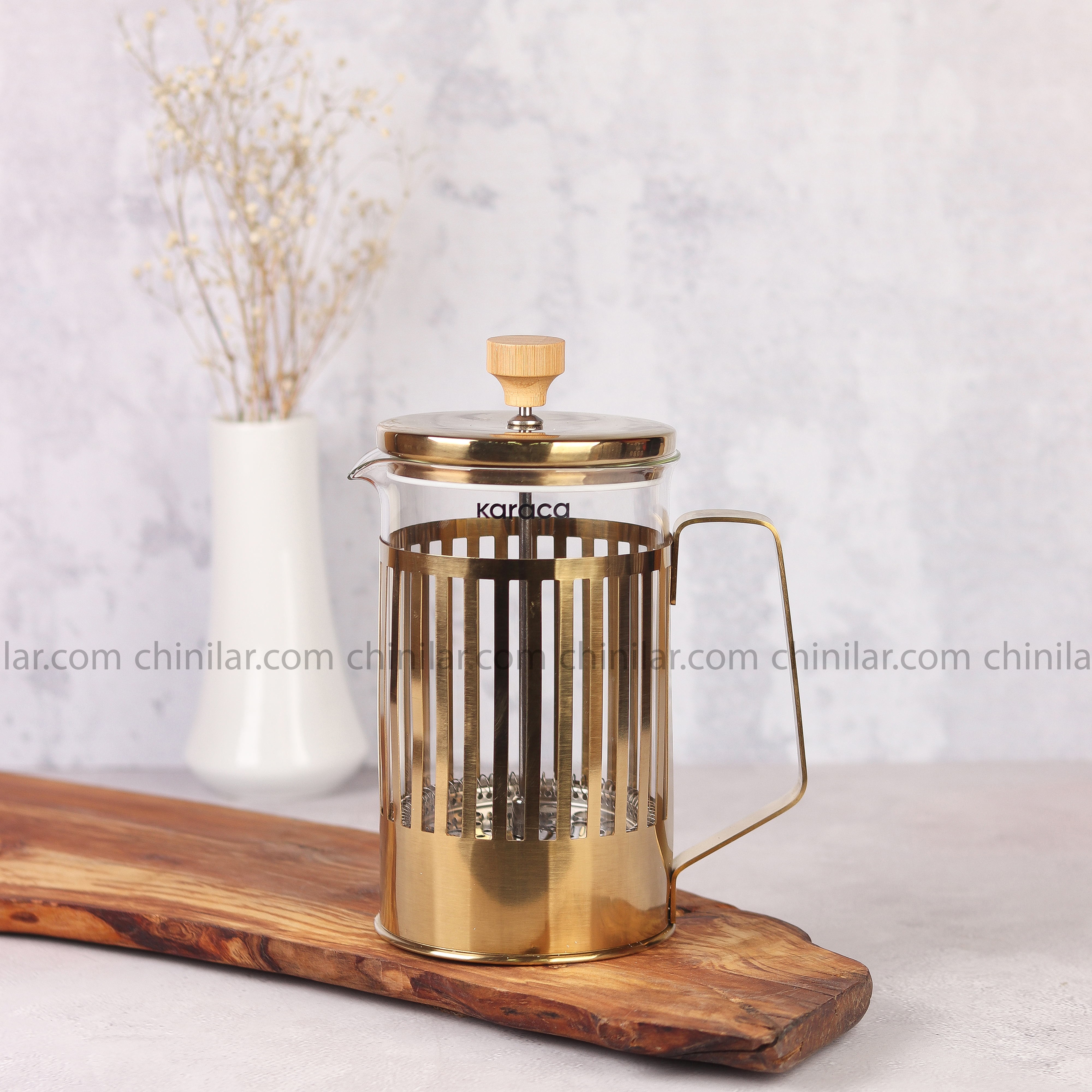 فرنچ پرس 800ml کاراجا مدل استریپ گلد