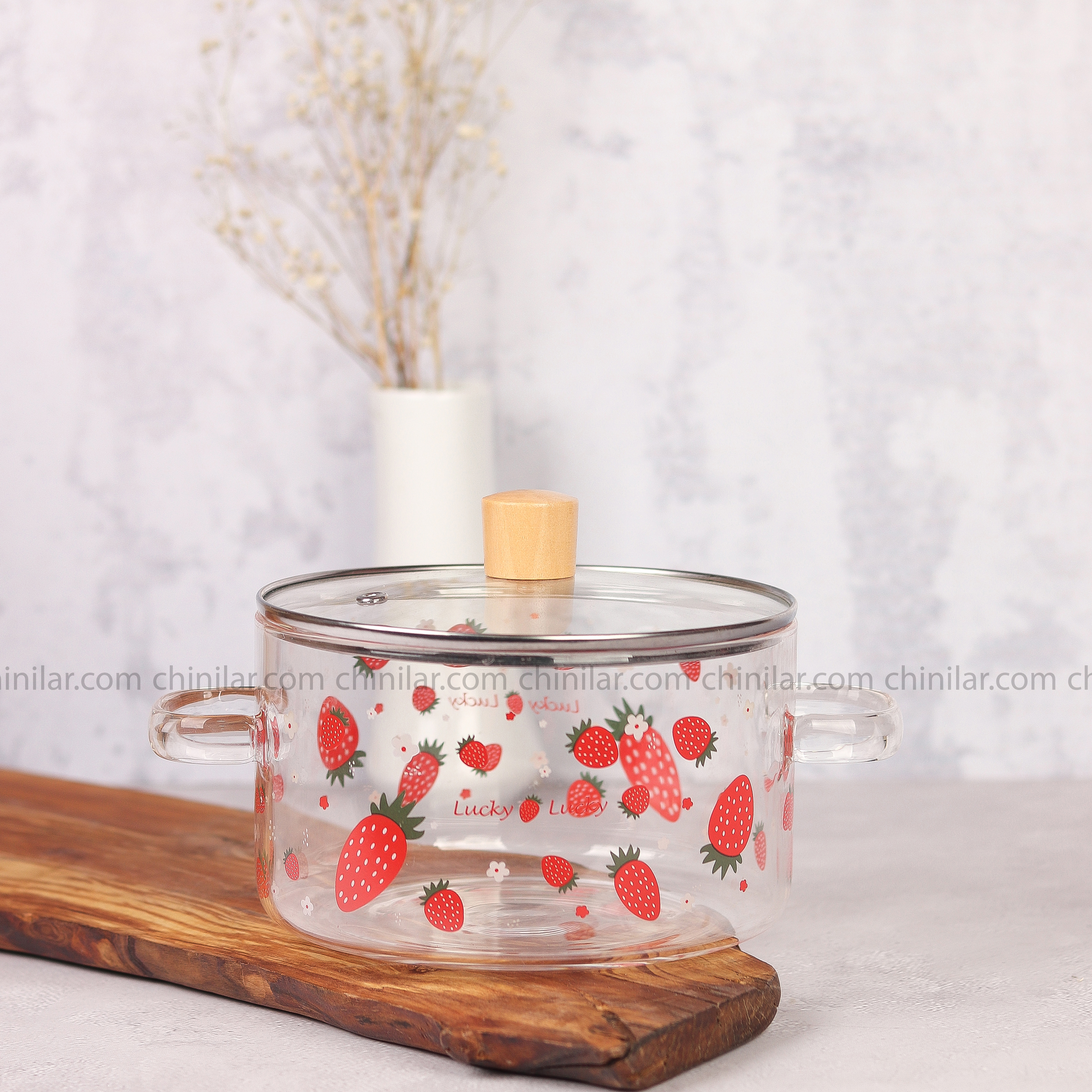 قابلمه پیرکس طرح توت فرنگی وارداتی