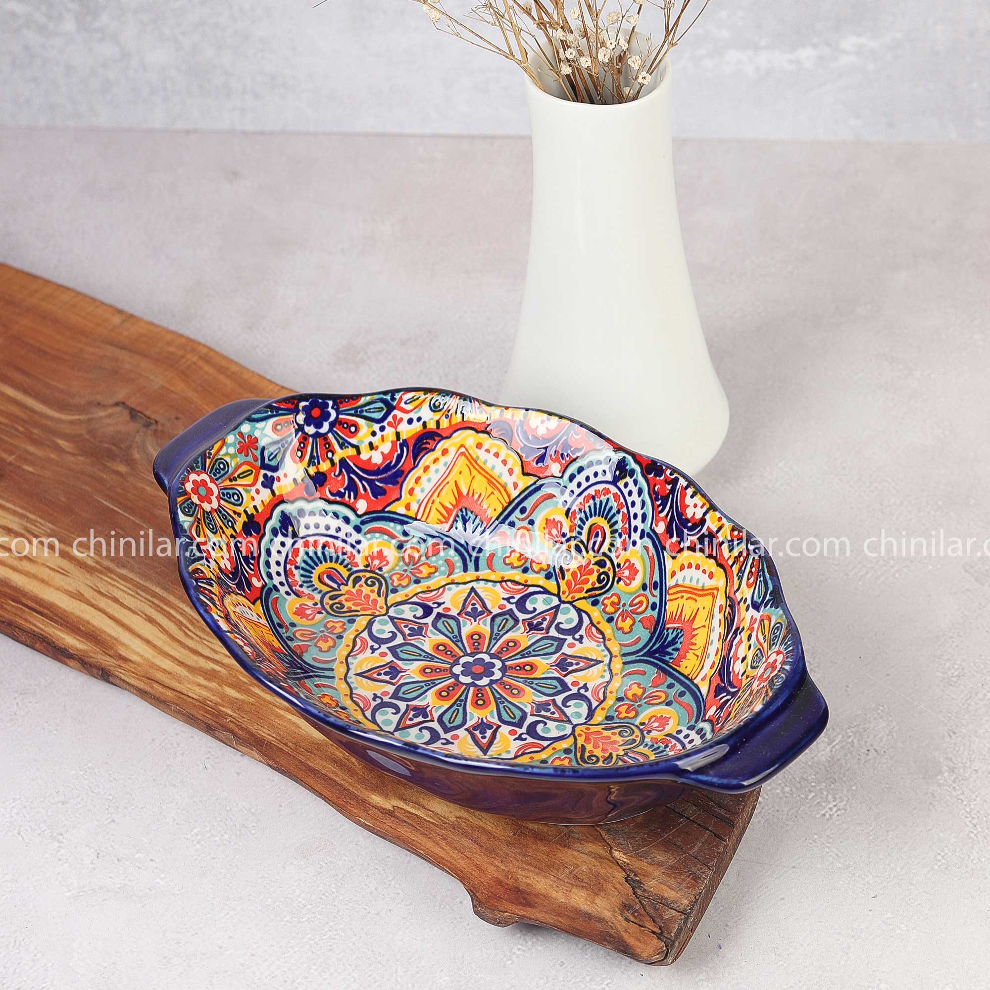 خورشت خوری بیضی دو دسته استون ور طرح زمستان تکی