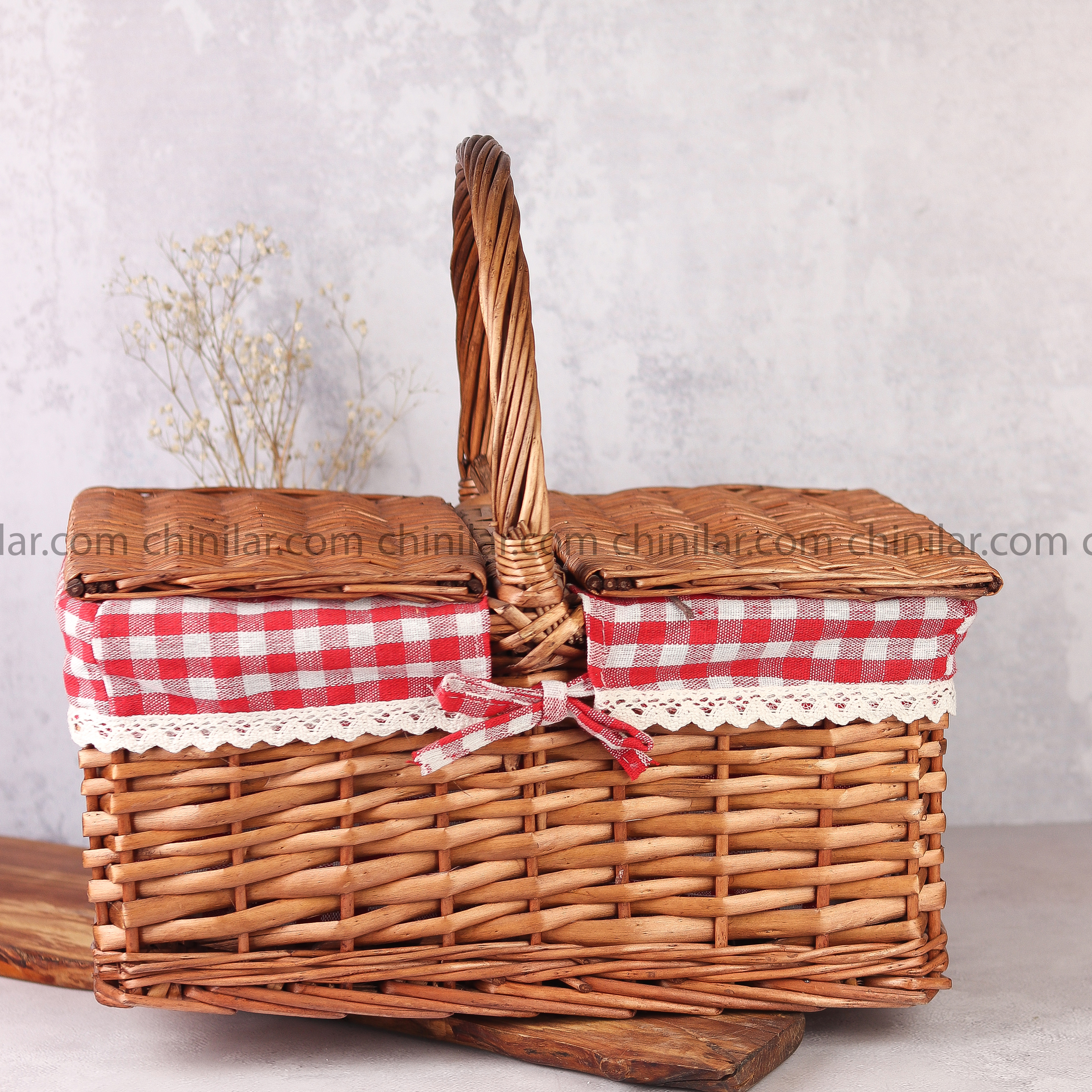 سبد پیک نیک حصیری مستطیل وارداتی