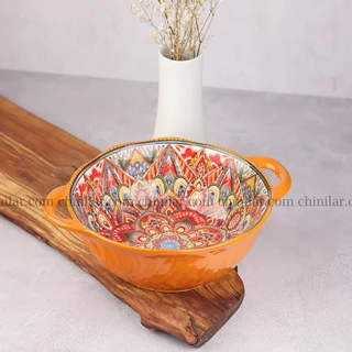 کاسه گرد سرامیکی طرح پاییز تکی