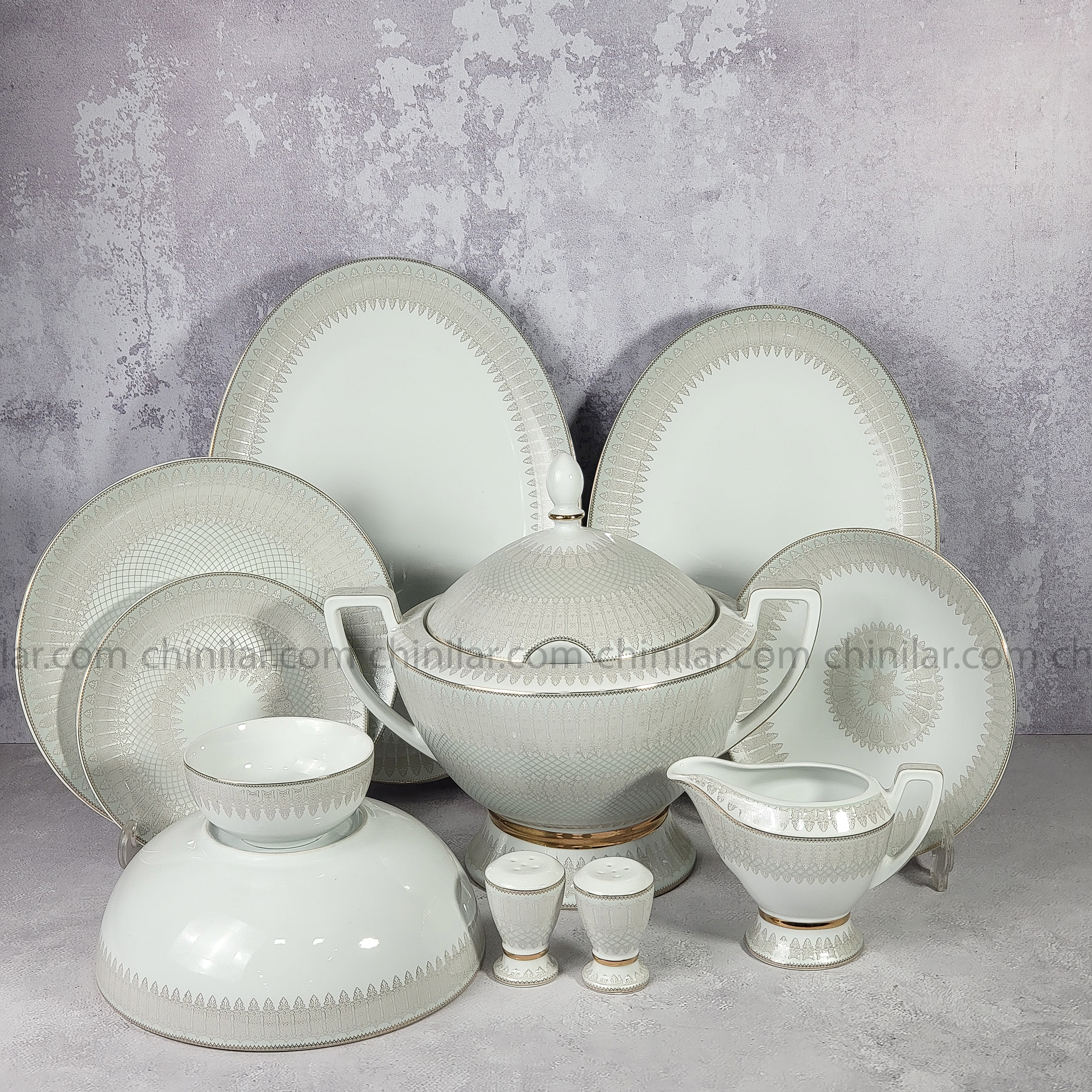 سرویس چینی 12 نفره 60 پارچه طرح غزل لورین