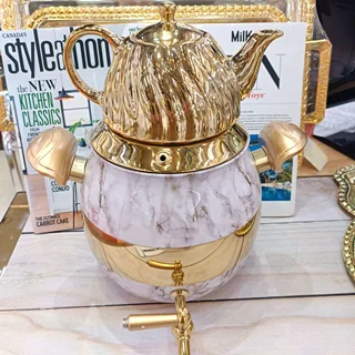 کتری و قوری توپی طرح سنگی  تیتیل